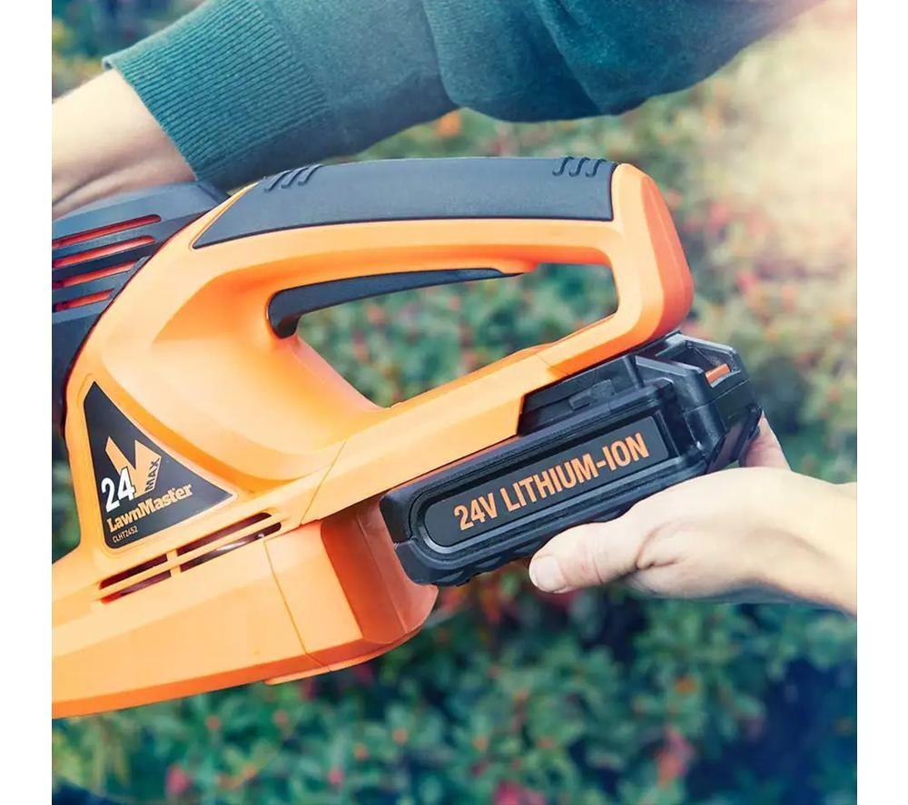 LAWNMASTER CLHT2452-01 Cordless Hedge Trimmer - Black & Orange image number 5 of 6