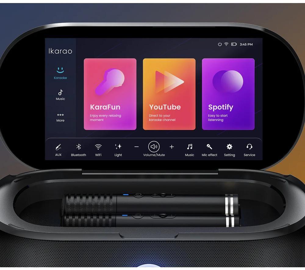 IKARAO Shell S1 Wireless Karaoke System - Black image number 3 of 5