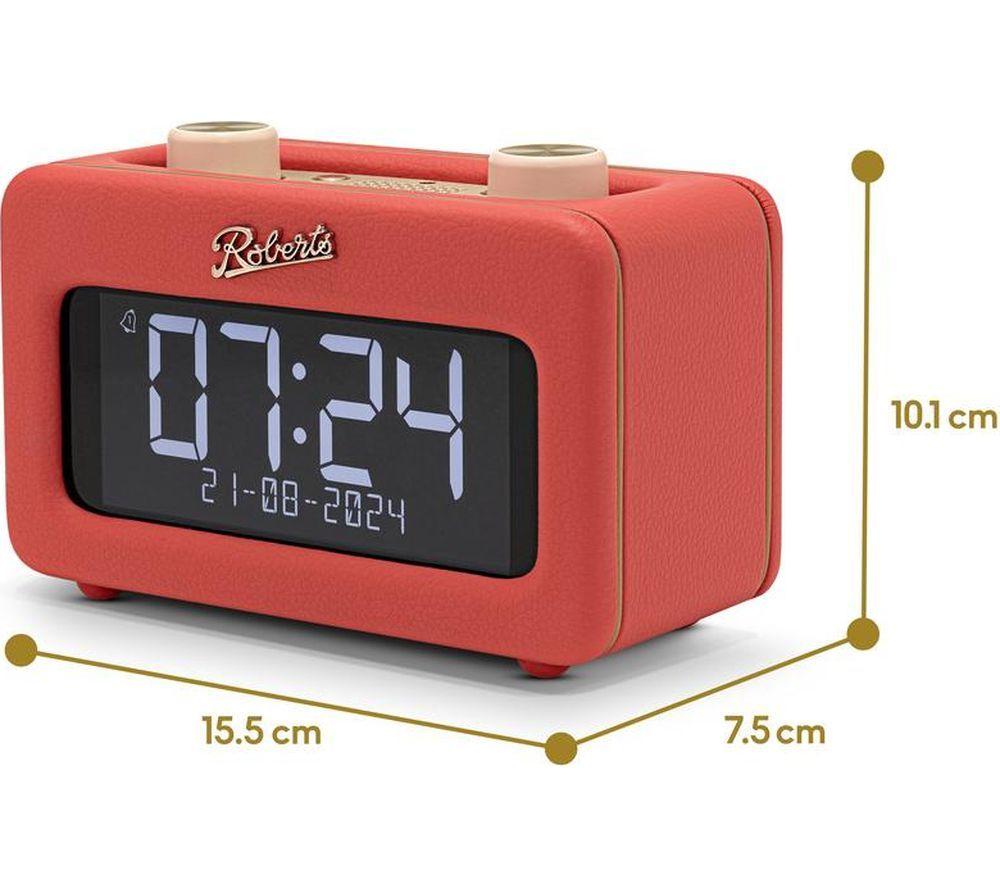 ROBERTS Revival Rest DAB+/FM Bluetooth Retro Clock Radio - Classic Red image number 4 of 5