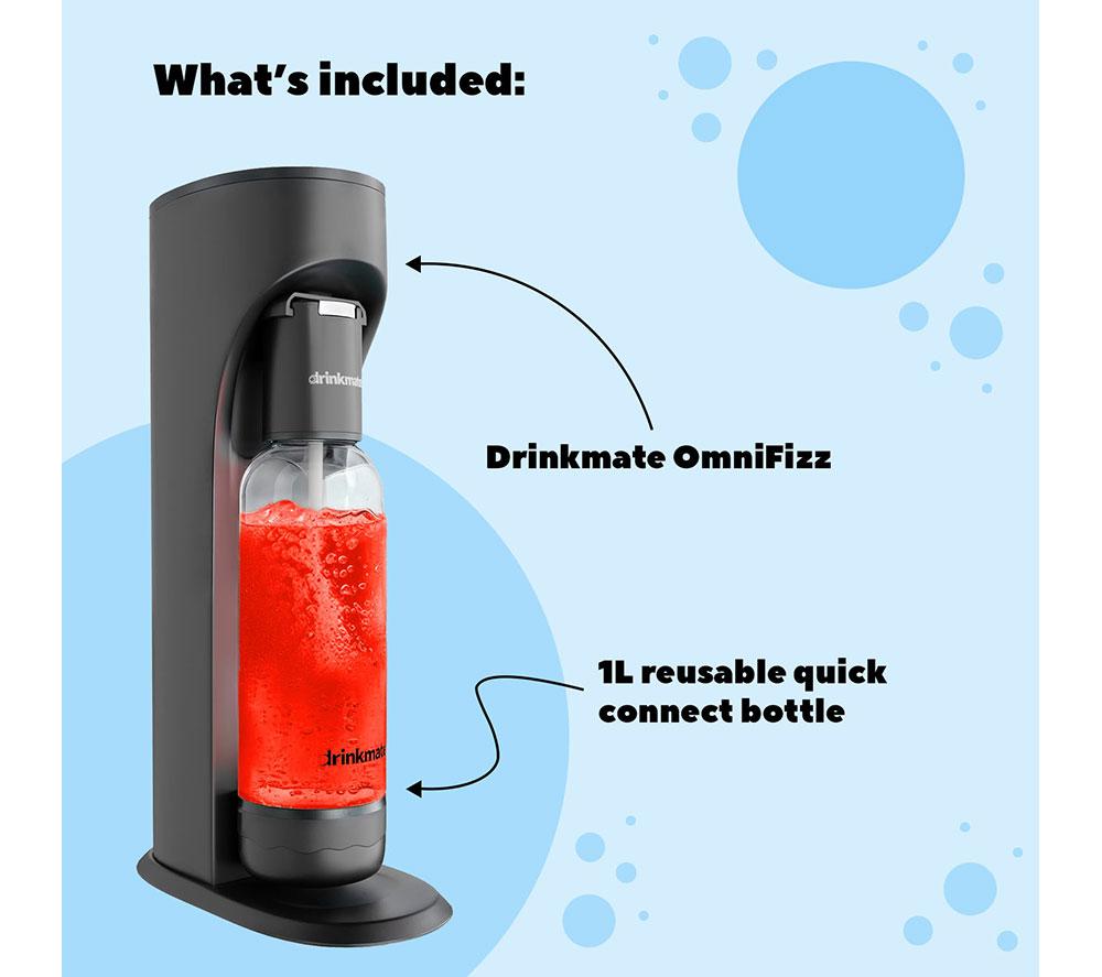 DRINKMATE OmniFizz Sparkling Water Maker - Matte Black image number 8 of 8
