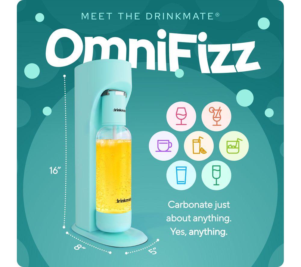 DRINKMATE OmniFizz Sparkling Water Maker with 2 CO2 Cylinders - Arctic Blue image number 4 of 7