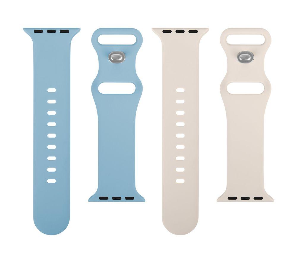 SANDSTROM Apple Watch 38-42 mm (Series 10/11) Silicone Strap - Set of 2, Light Blue & Beige image number 2 of 4