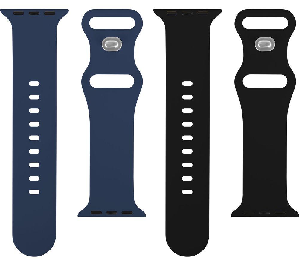 SANDSTROM Apple Watch 38-42 mm (Series 10/11) Silicone Strap - Set of 2, Navy & Black image number 2 of 4