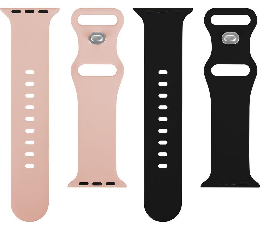 SANDSTROM Apple Watch 38-42 mm (Series 10/11) Silicone Strap - Set of 2, Pink & Black image number 2 of 4