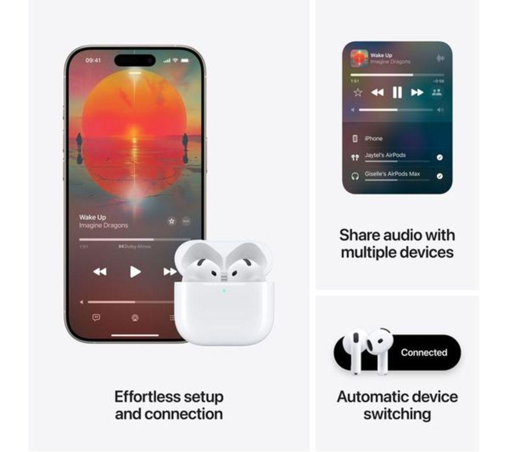 APPLE Refurbished AirPods 4 with Active Noise Cancellation - White (Very Good Condition) image number 3 of 9