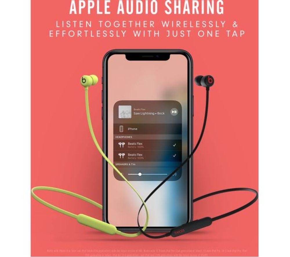 BEATS Flex Wireless Bluetooth Refurbished Earphones - Beats Black (Very Good Condition) image number 10 of 20