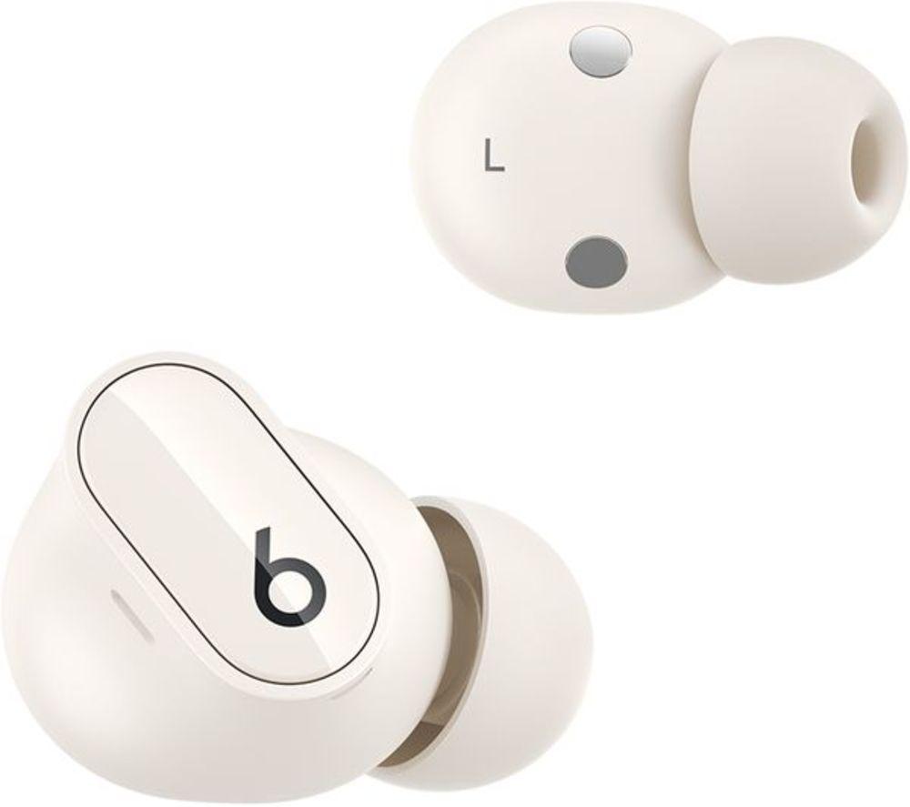 BEATS Studio Buds + Wireless Bluetooth Noise-Cancelling Refurbished Earbuds - White, (Very Good Condition) image number 3 of 9