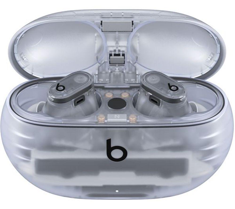 BEATS Studio Buds + Wireless Bluetooth Noise-Cancelling Refurbished Earbuds - Clear, (Very Good Condition) image number 7 of 9