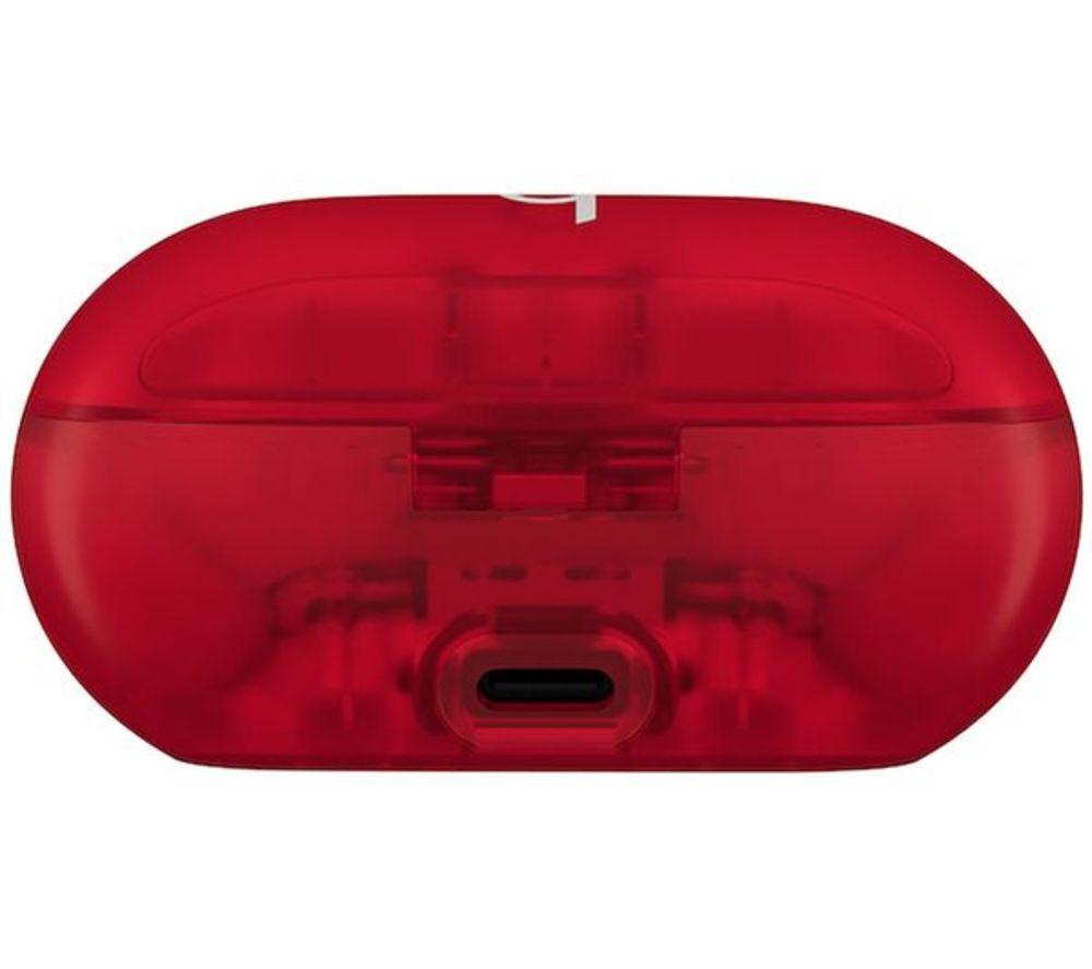 BEATS Solo Buds Wireless Bluetooth Refurbished Earbuds - Transparent Red (Excellent Condition) image number 4 of 6