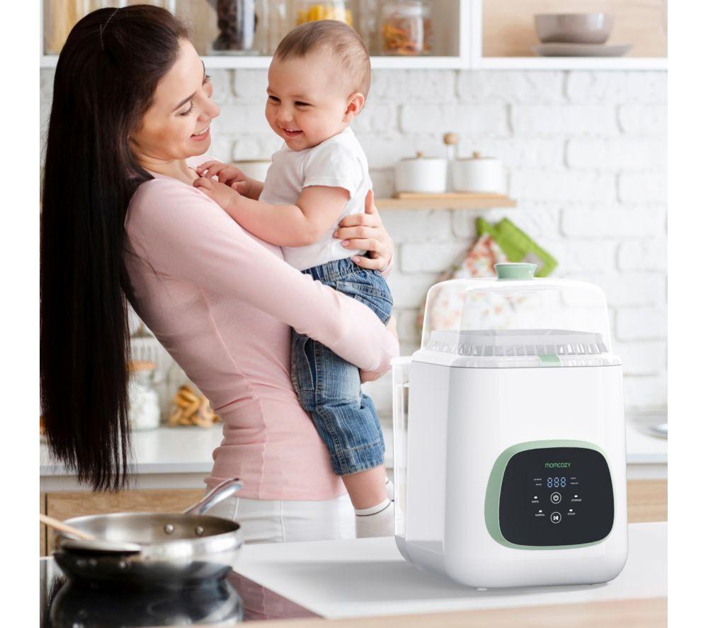 MOMCOZY KleanPal Pro Baby Bottle Washer, Steriliser & Dryer - White & Green image number 6 of 7