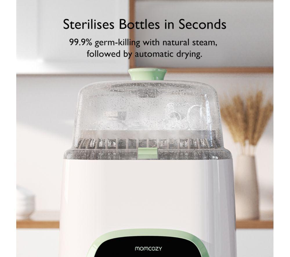 MOMCOZY KleanPal Pro Baby Bottle Washer, Steriliser & Dryer - White & Green image number 7 of 7