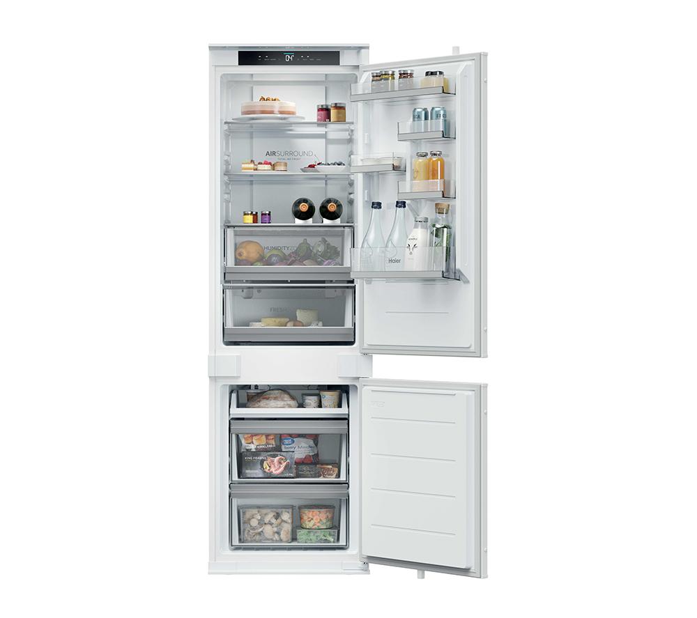 HAIER HBW5518DK Integrated Smart 70/30 Fridge Freezer – Sliding Hinge, White