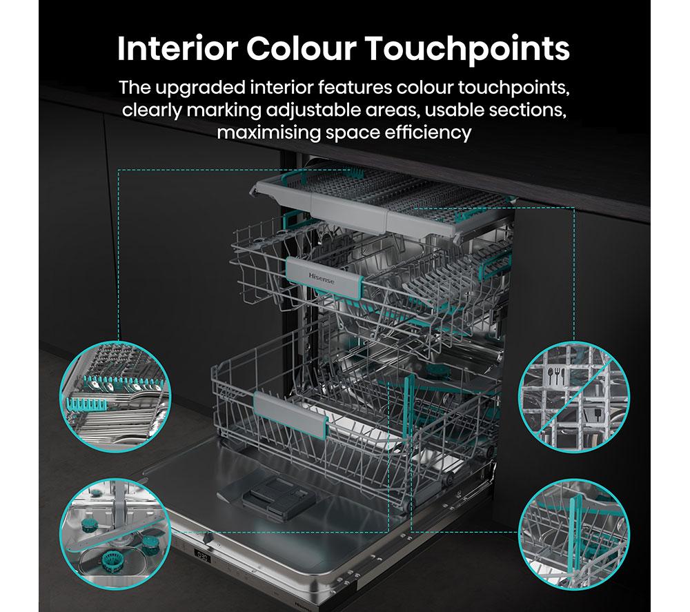 HISENSE HV16AUK Full-Size Fully Integrated Dishwasher image number 5 of 22