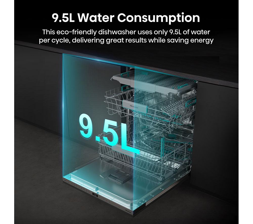 HISENSE HV16AUK Full-Size Fully Integrated Dishwasher image number 16 of 22