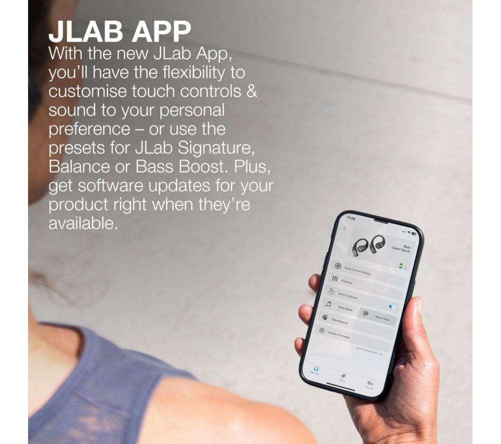 JLAB Epic Open Sport Wireless Bluetooth Earbuds - Black image number 5 of 5
