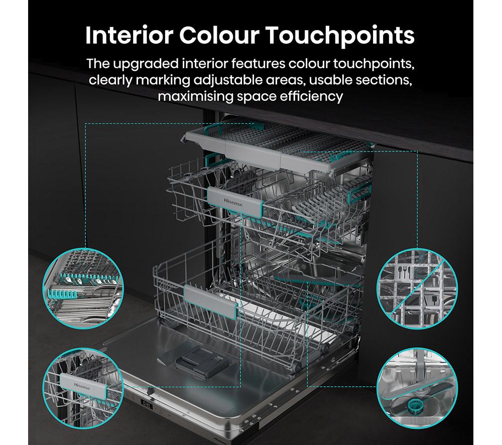 HISENSE HV16CUK Full-size Fully Integrated Dishwasher image number 4 of 19