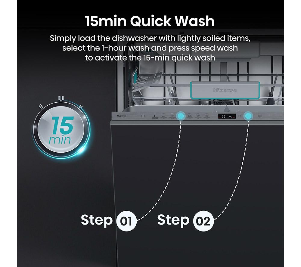 HISENSE HV16CUK Full-size Fully Integrated Dishwasher image number 5 of 19
