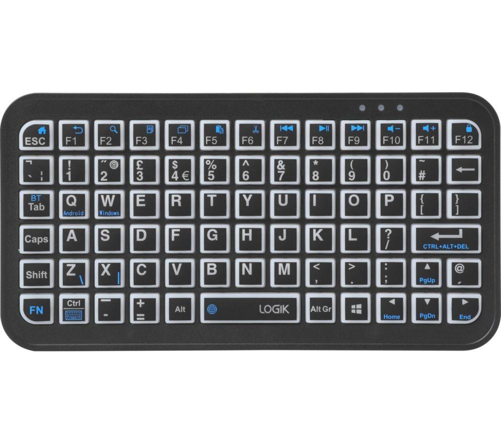 LOGIK LMINIKB26 Mini Wireless Keyboard - Black