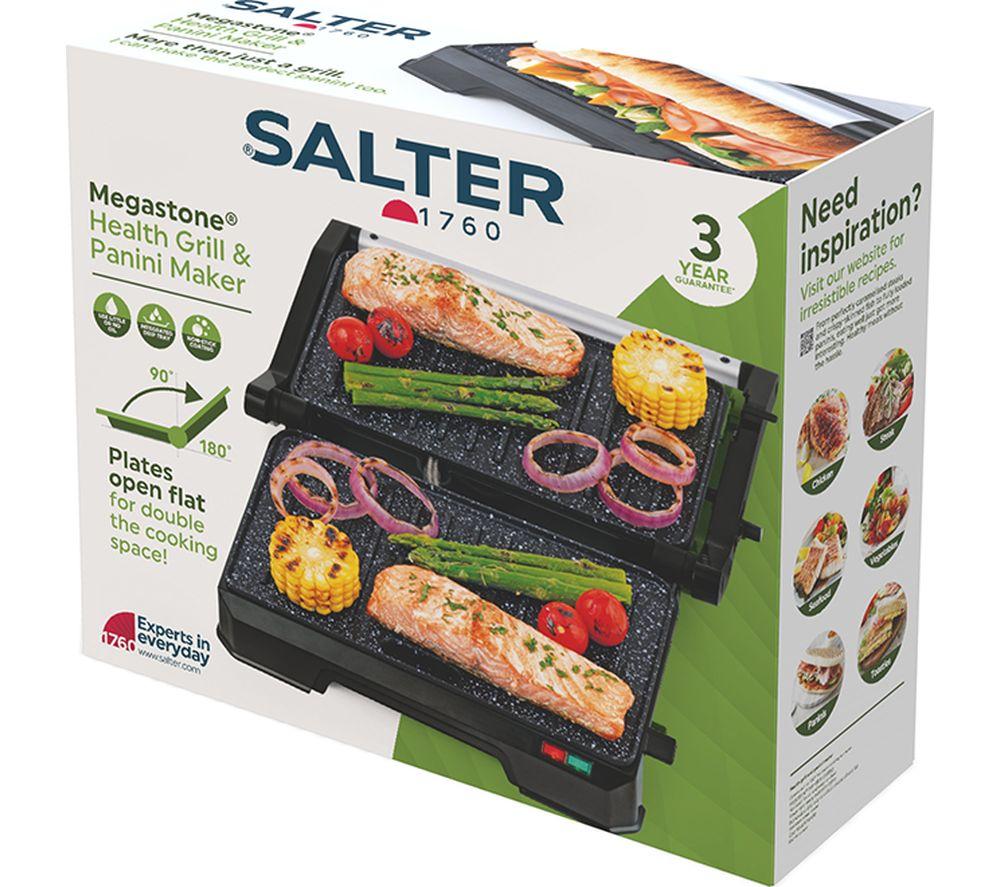 SALTER Megastone EK5856 Panini Press & Health Grill - Black image number 12 of 15