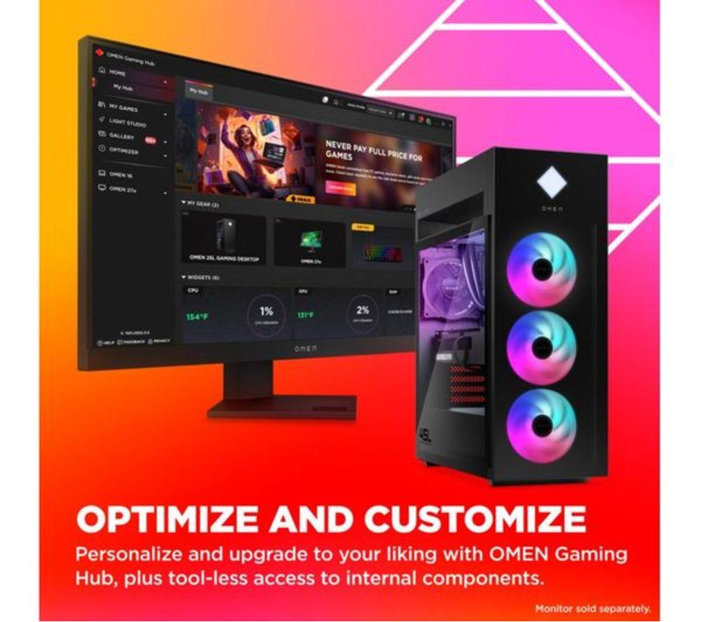 HP OMEN 45L Refurbished Gaming PC - Intel&reg; Core&trade; Ultra 9, RTX 5090, 4 TB SSD (Very Good Condition) image number 8 of 21