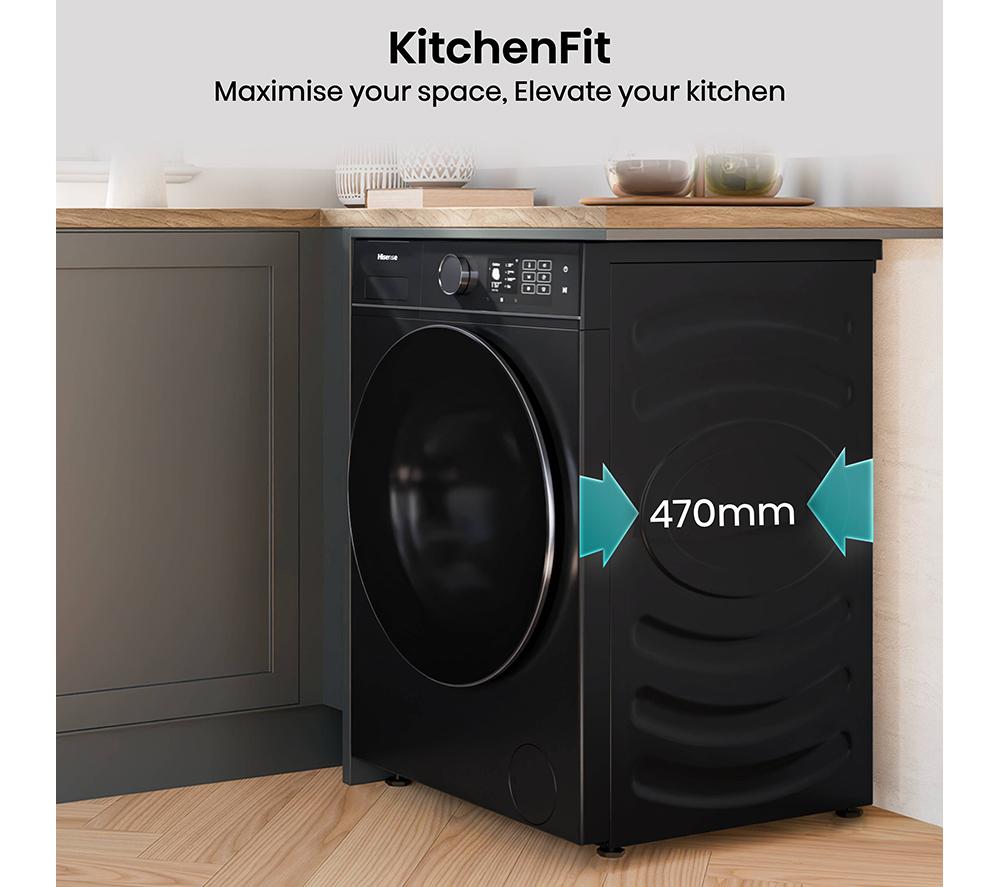 HISENSE KitchenFit 5i Series WD5I9043BBFS WiFi-enabled 9 kg Washer Dryer - Black image number 6 of 28