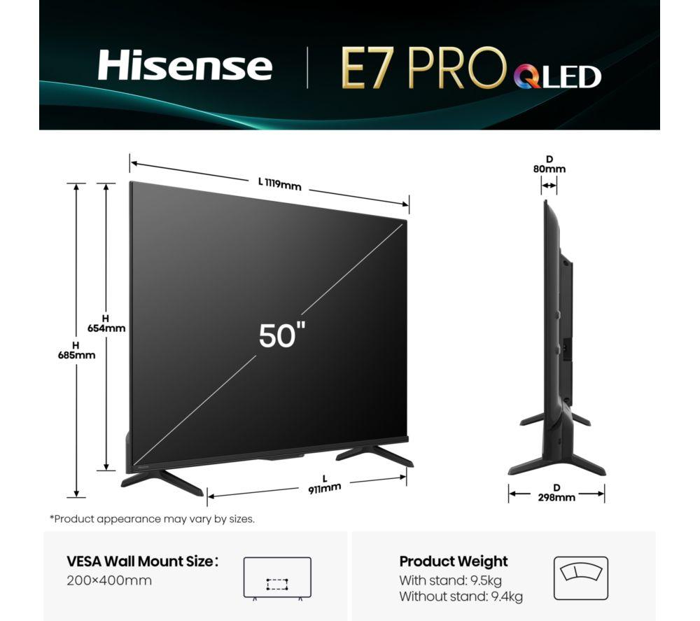 HISENSE E7Q PRO 50" QLED 4K HDR Smart TV with Freely - 50E7QTUK PRO image number 47 of 62