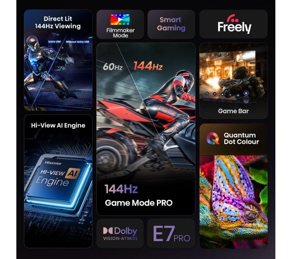 HISENSE E7Q PRO 50" QLED 4K HDR Smart TV with Freely - 50E7QTUK PRO image number 48 of 62