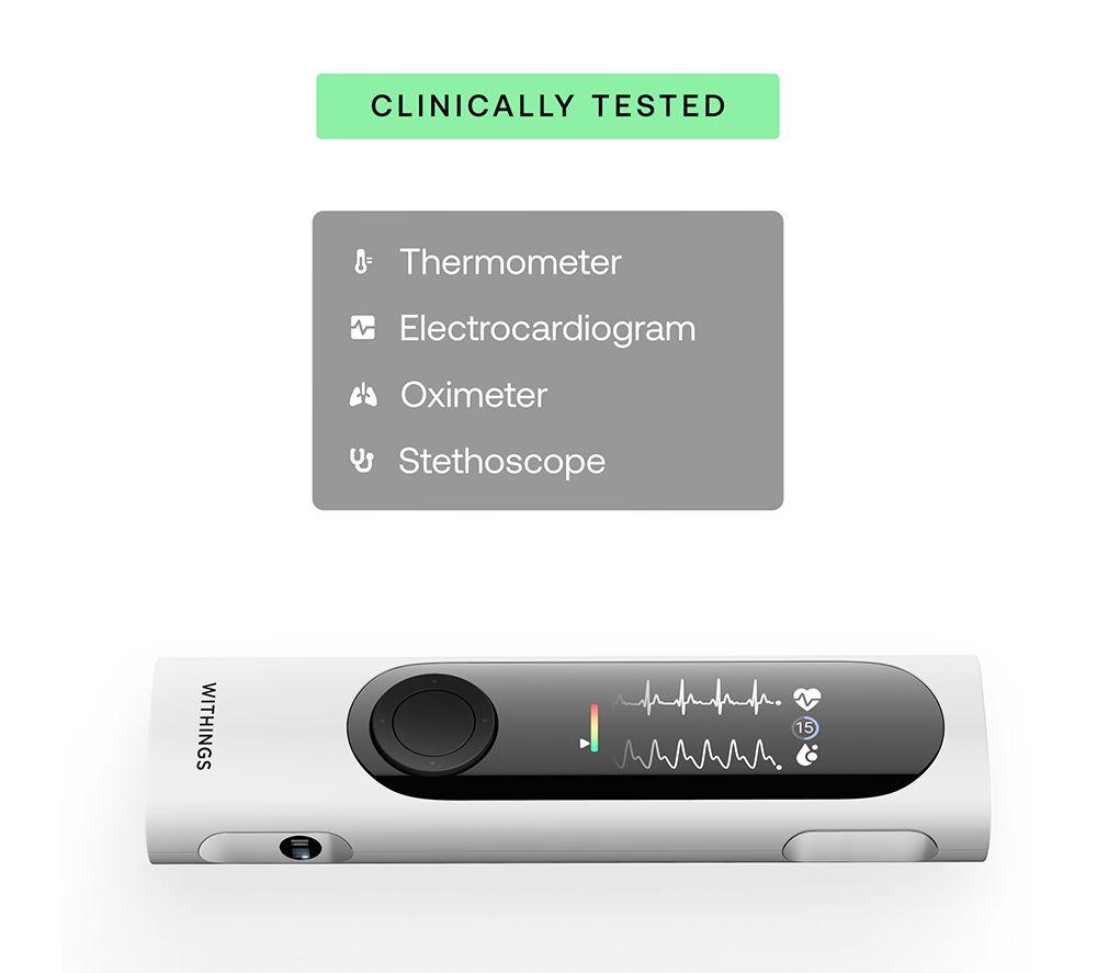 WITHINGS BeamO Contactless Smart Digital Thermometer with 4-in-1 Health Multiscan - White image number 3 of 9