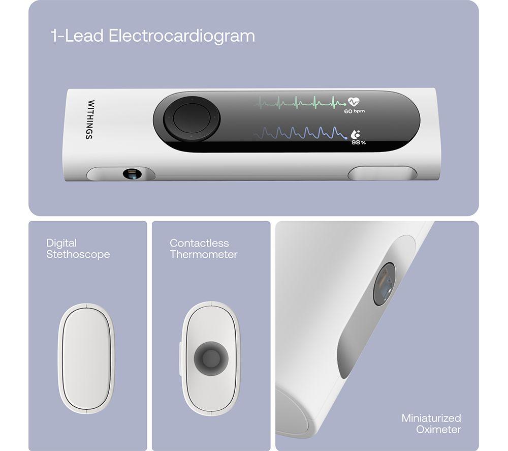 WITHINGS BeamO Contactless Smart Digital Thermometer with 4-in-1 Health Multiscan - White image number 4 of 9