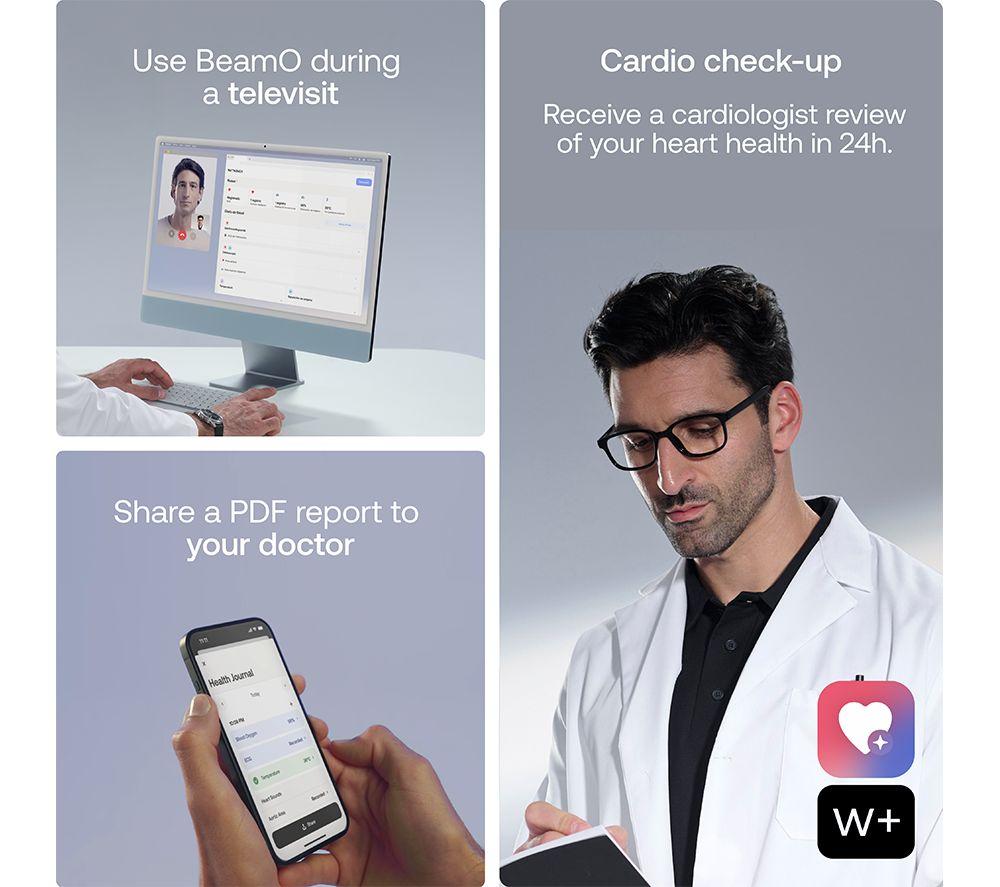 WITHINGS BeamO Contactless Smart Digital Thermometer with 4-in-1 Health Multiscan - White image number 9 of 9