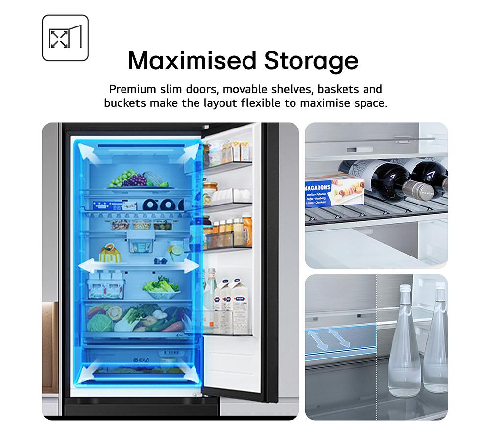 LG Fit & Max GBBS524CEV 60/40 Fridge Freezer - Essence Black Steel image number 7 of 20
