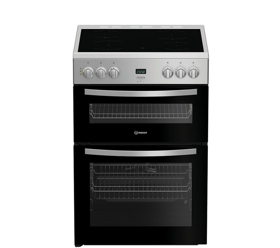 INDESIT IDE6VDCS1 60 cm Electric Ceramic Cooker - Silver