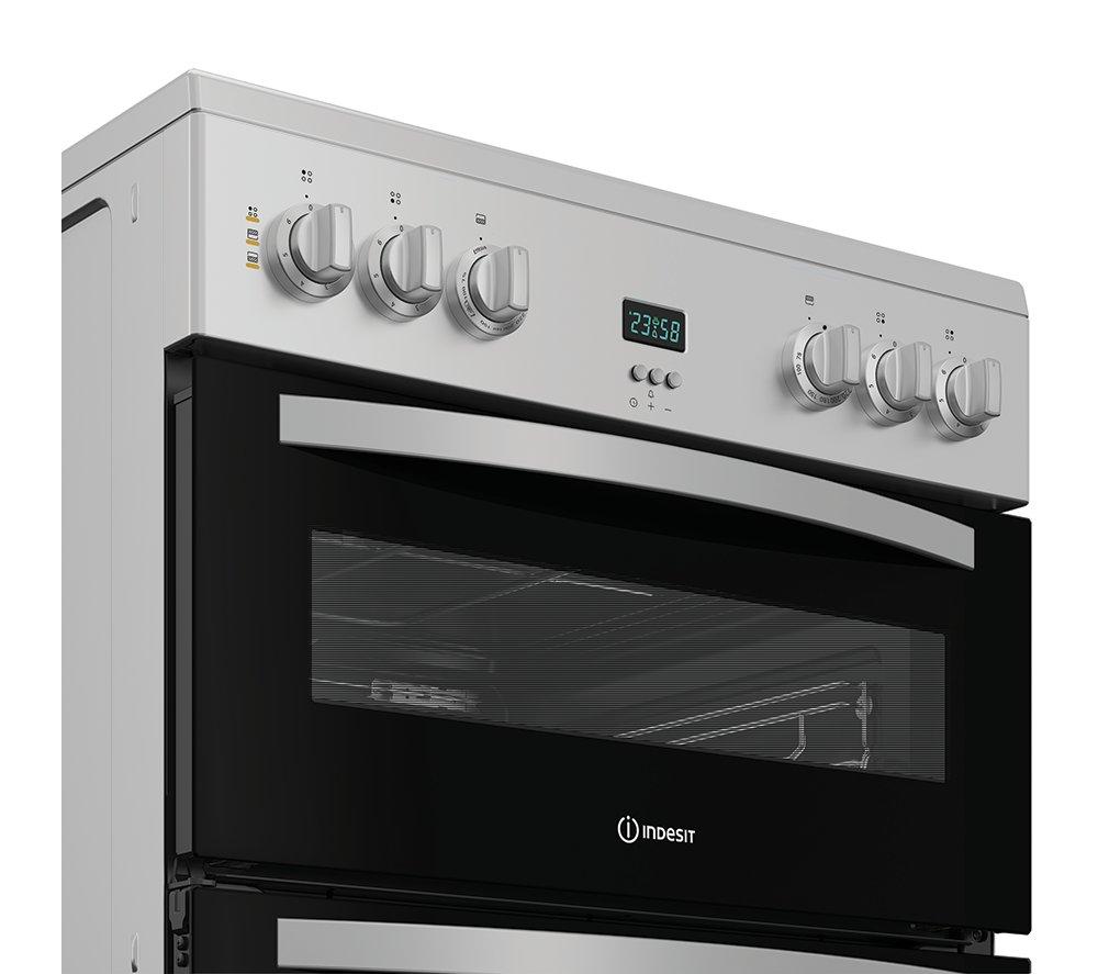 INDESIT IDE6VDCS1 60 cm Electric Ceramic Cooker - Silver image number 4 of 7