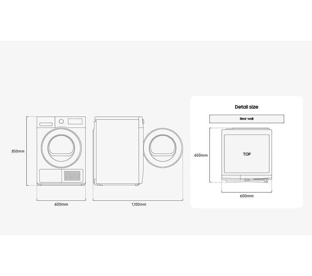 SAMSUNG Series 5 AI Energy DV90DG52A0ABEU WiFi-enabled 9 kg Heat Pump Tumble Dryer - Black image number 4 of 12
