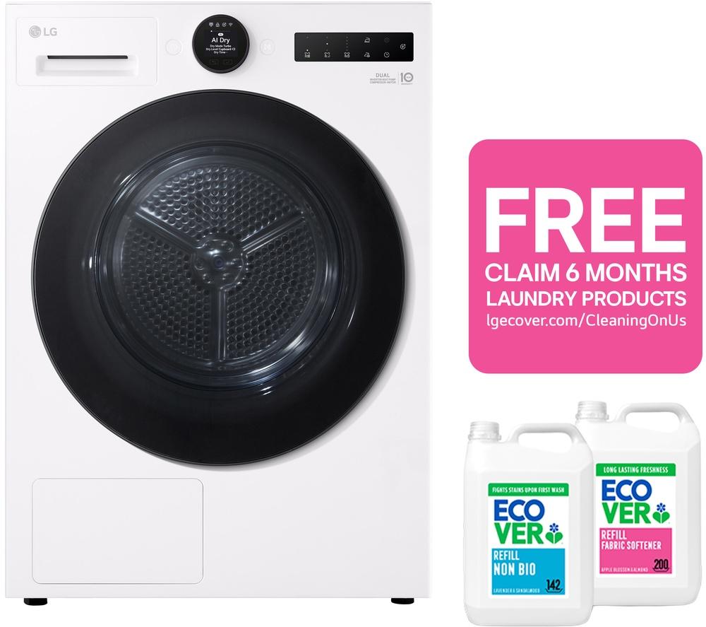 LG VX70 Series AI Dry RHX7009TWB 9 kg Heat Pump Tumble Dryer - White image number 2 of 21