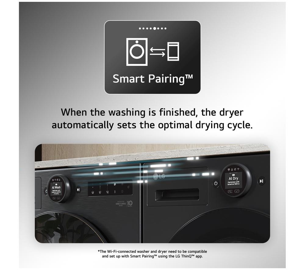 LG VX70 Series AI Dry RHX7009TWB 9 kg Heat Pump Tumble Dryer - White image number 9 of 21