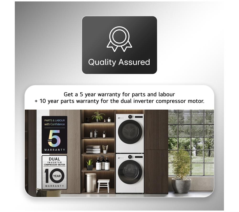 LG VX70 Series AI Dry RHX7009TWB 9 kg Heat Pump Tumble Dryer - White image number 10 of 21