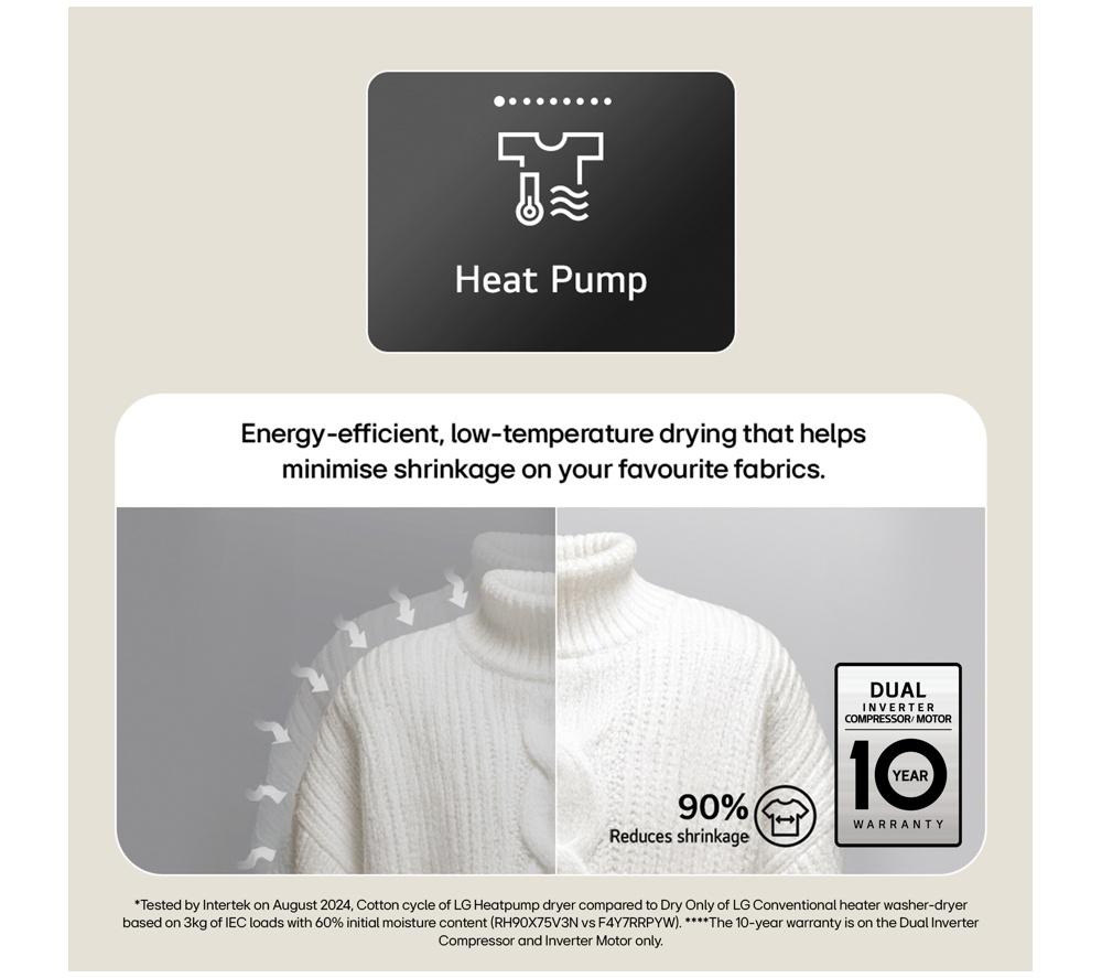 LG Series 7 AI Dry RHX7010TBB 10 kg Heat Pump Tumble Dryer - Matte Black image number 3 of 27
