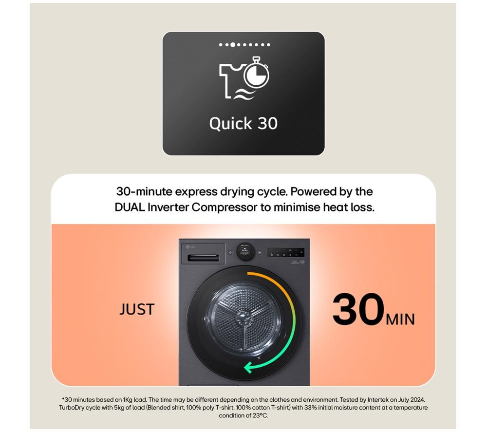 LG Series 7 AI Dry RHX7010TBB 10 kg Heat Pump Tumble Dryer - Matte Black image number 6 of 27