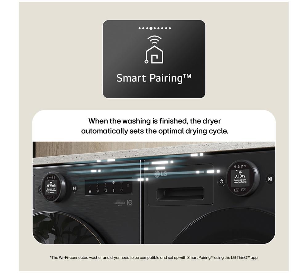 LG Series 7 AI Dry RHX7010TBB 10 kg Heat Pump Tumble Dryer - Matte Black image number 7 of 27