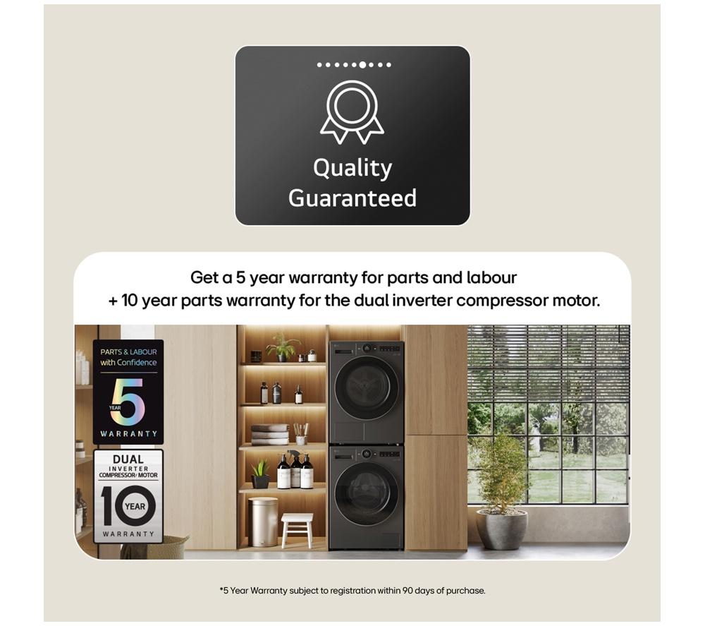 LG Series 7 AI Dry RHX7010TBB 10 kg Heat Pump Tumble Dryer - Matte Black image number 8 of 27