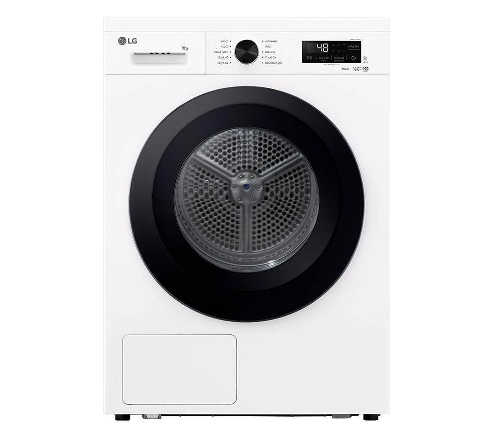 LG X10 Series ThinQ RHX1009NWK 9 kg Heat Pump Tumble Dryer – White, White