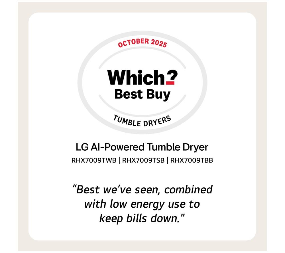 LG Series 7 AI Dry RHX7009TBB 9 kg Heat Pump Tumble Dryer - Matte Black image number 4 of 21