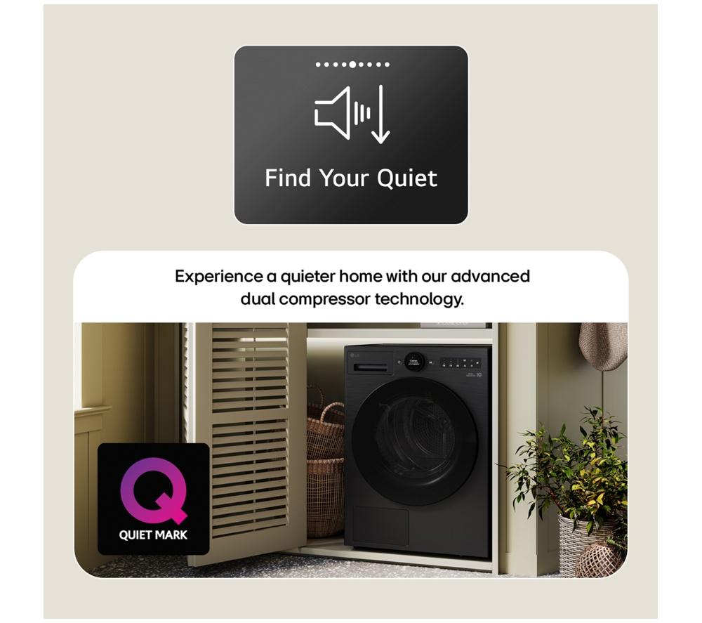 LG Series 7 AI Dry RHX7009TBB 9 kg Heat Pump Tumble Dryer - Matte Black image number 9 of 21