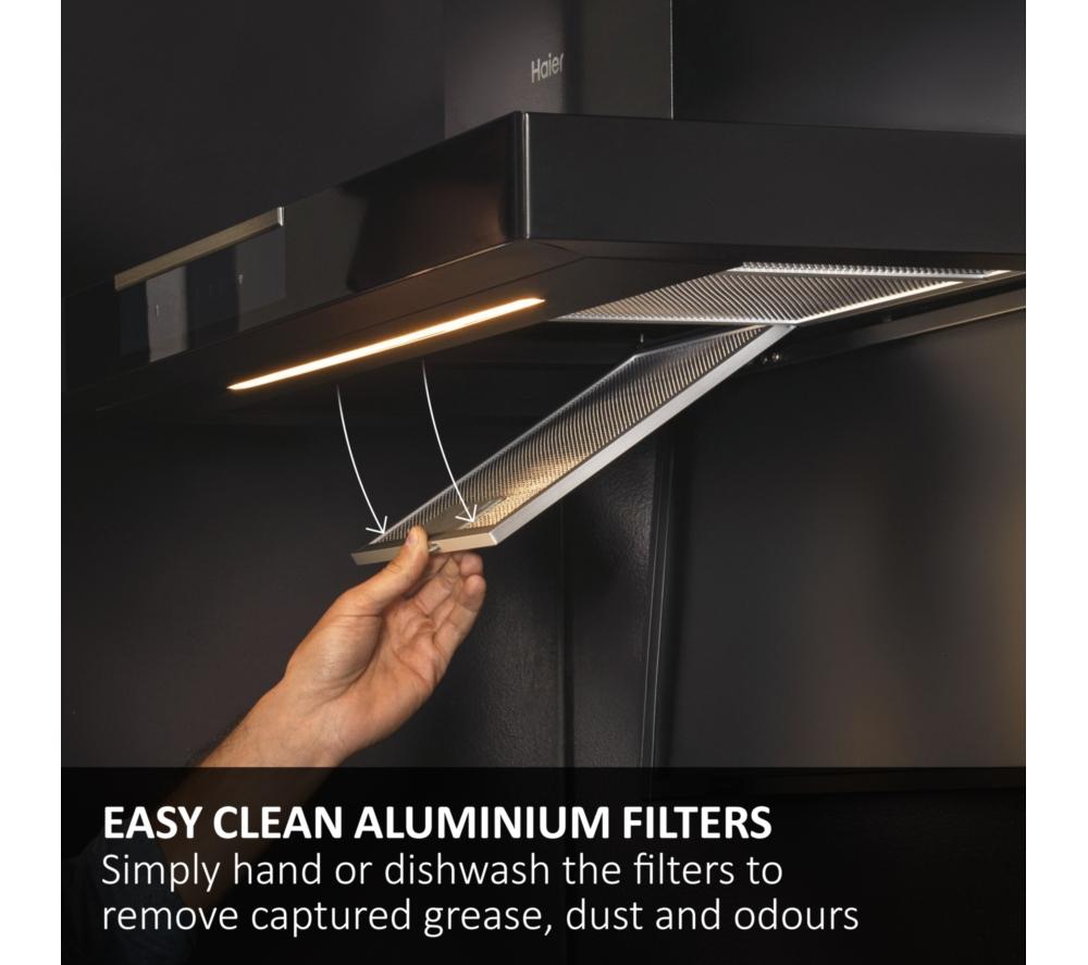 HAIER HADG6CBS4BWIFI 60 cm Chimney Cooker Hood - Black image number 8 of 12