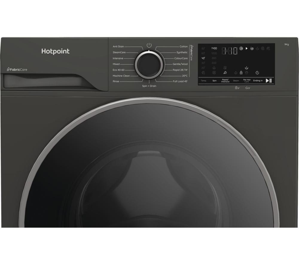 HOTPOINT FabricCare HBCA 93G CARE UK 9 kg 1400 Spin Washing Machine - Manhattan Grey image number 3 of 14