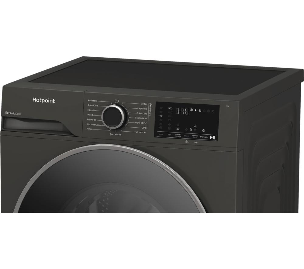 HOTPOINT FabricCare HBCA 93G CARE UK 9 kg 1400 Spin Washing Machine - Manhattan Grey image number 4 of 14