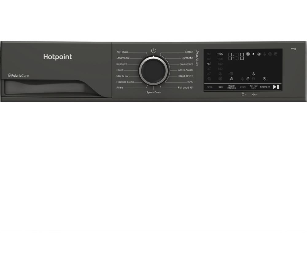 HOTPOINT FabricCare HBCA 93G CARE UK 9 kg 1400 Spin Washing Machine - Manhattan Grey image number 5 of 14