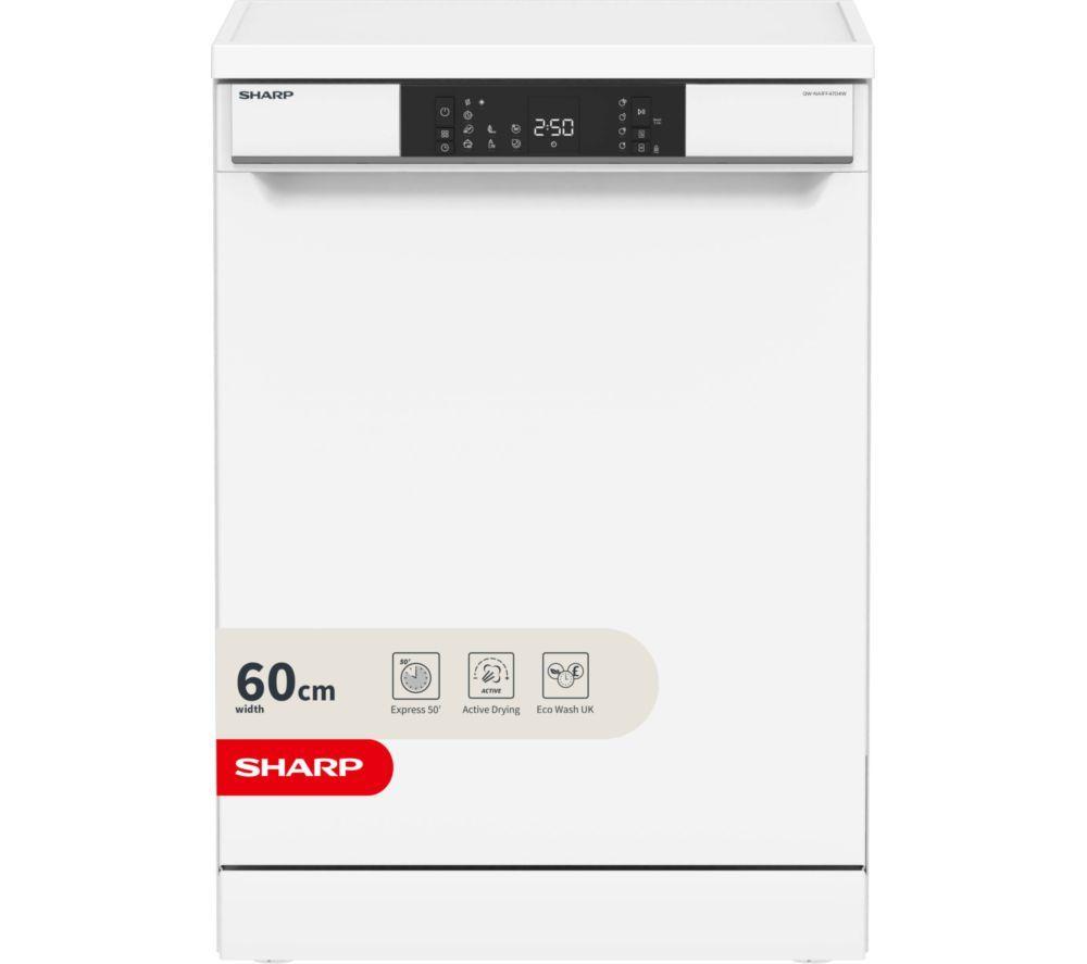 SHARP QW-NA1FF47D4W-EN Full-size Dishwasher – White, White