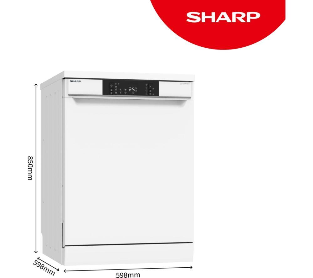 SHARP QW-NA1FF47D4W-EN Full-size Dishwasher - White image number 2 of 9